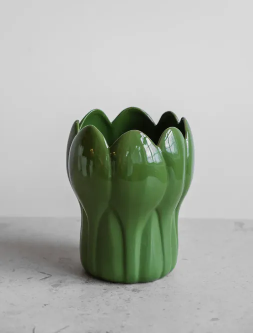 Hovedbilde KROKUS VASE, GRØNN  stor 19,5 cm 